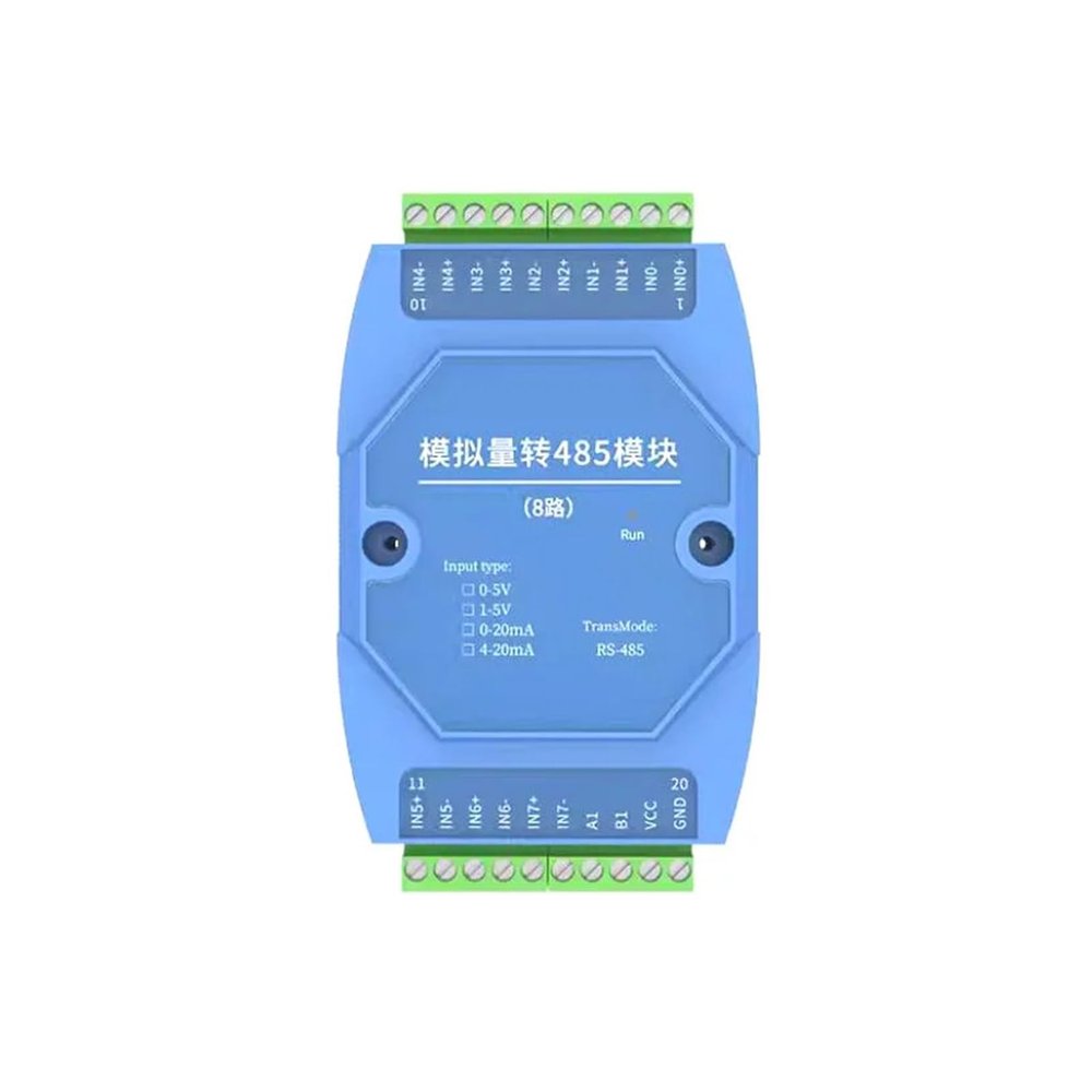 1Pcs RS485 Analog Quantity Acquisition Module to 485 8-Way 4-20mA 5V Transmitter ModBus TB6560 Wide Voltage High Precision(8ch 4-20mA)