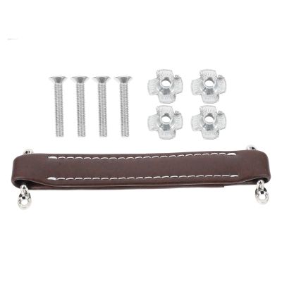Didiseaon Leather Speaker Handle with Screws for Outdoor Subwoofer Pull Handle European Style Coffee Color for Audio Equipment