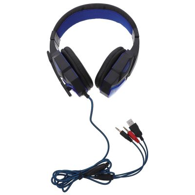 Holibanna Gaming Headset with Microphone for PC and Laptop, Wired Stereo Gaming Headphones with LED Light, Noise Canceling Mic, Rotatable Design, Over-Ear Earphones for Gamers and Streamers