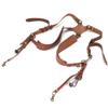 GLOGLOW Body Strap Camera Strap Leather Double Shoulder Harness for DSLR and SLR Cameras, Adjustable, Dual Camera Capability, Black or Brown for DSLR and SLR Cameras, Adjustable, Dual view 3