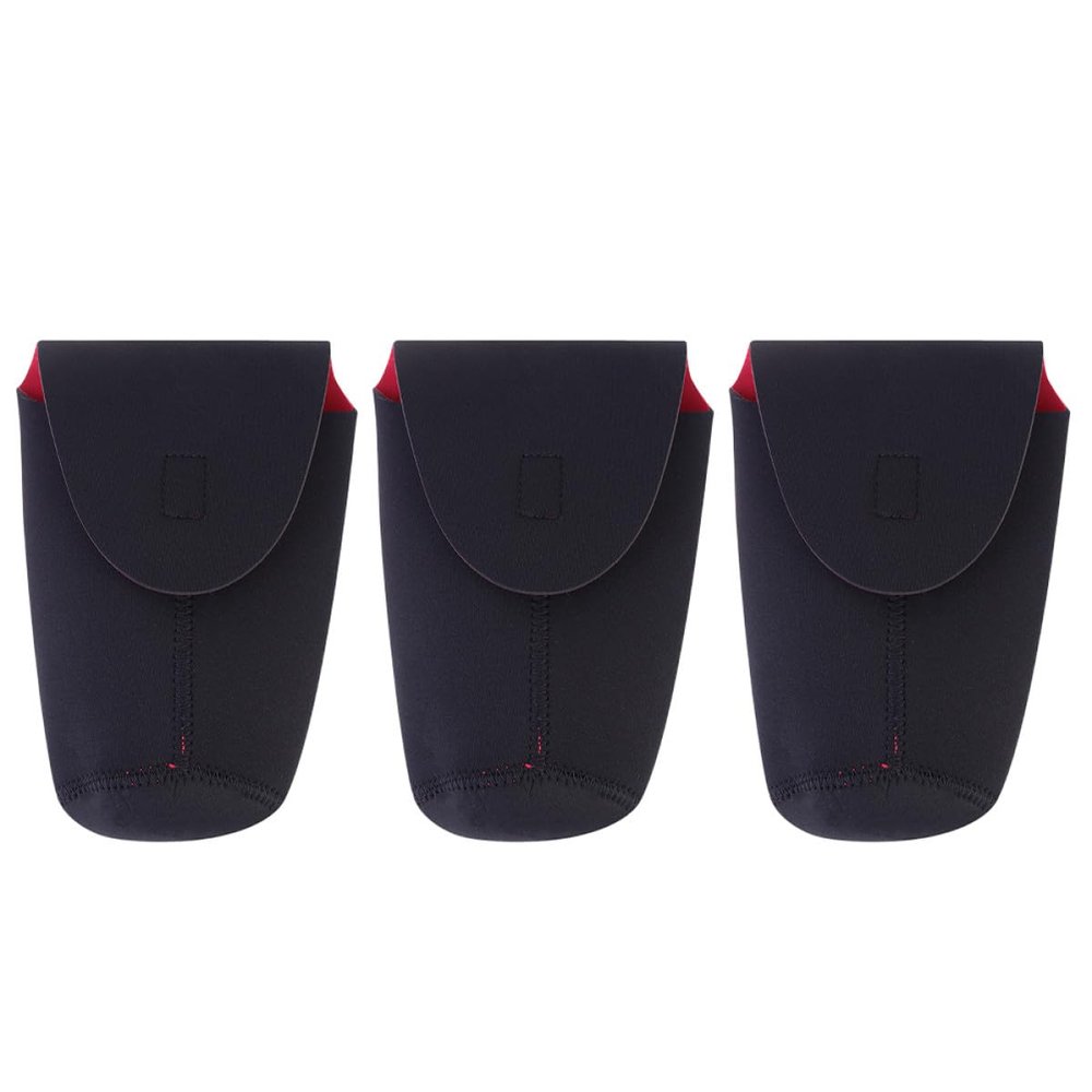 MERRYHAPY 3Pcs Waterproof Camera Lens Pouch Set with Shockproof Padding Thick Neoprene Lens Cases for DSLR Photography for Travel and Outdoor Use
