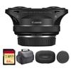 Canon RF-S 3.9mm f/3.5 STM Dual Fisheye Lens | Compact APS-C VR Lens with Dual Optics, Smooth STM AF & Lightweight Design | Ideal for VR, Immersive Video & 3D Content (6578C002) + 64GB Card + Bag view 1