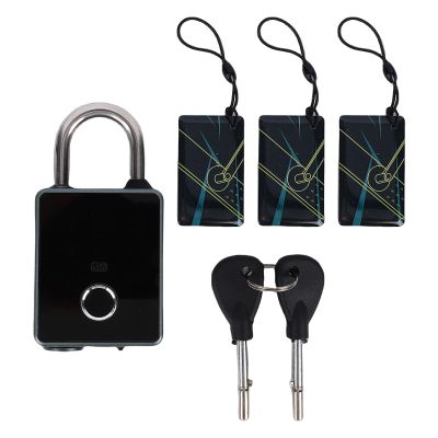 Focket Smart Padlock, 5 Unlocking Methods Fingerprint Password App Key NFC IP65, with Stainless Steel Alloy Body for Gym School Office Gate Fence Garage Warehouse