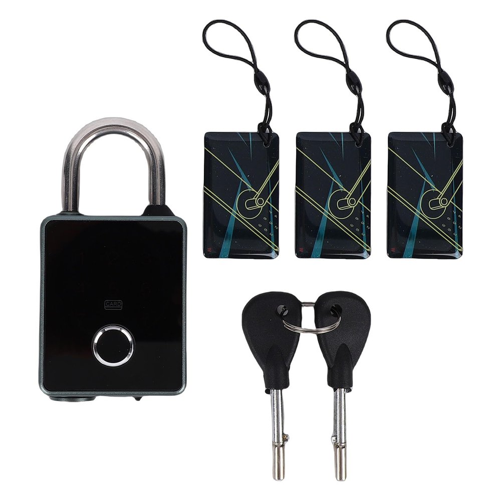Focket Smart Padlock, 5 Unlocking Methods Fingerprint Password App Key NFC IP65, with Stainless Steel Alloy Body for Gym School Office Gate Fence Garage Warehouse