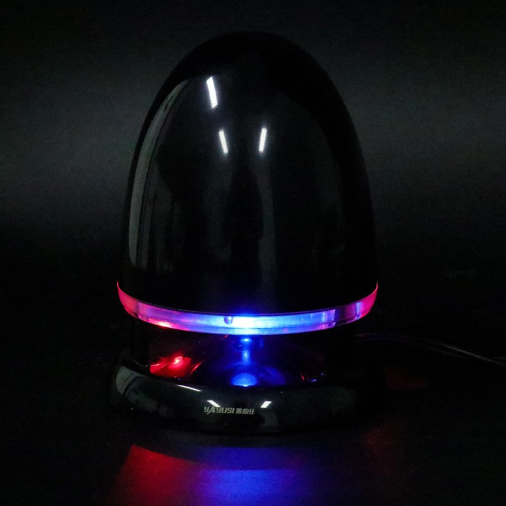 BELLIFFY Multimedia Mini Speaker with LED Light USB Plug in Speaker External Laptop Loudspeaker Portable for Computer and Tablet Black Blue Dc5V Compatible