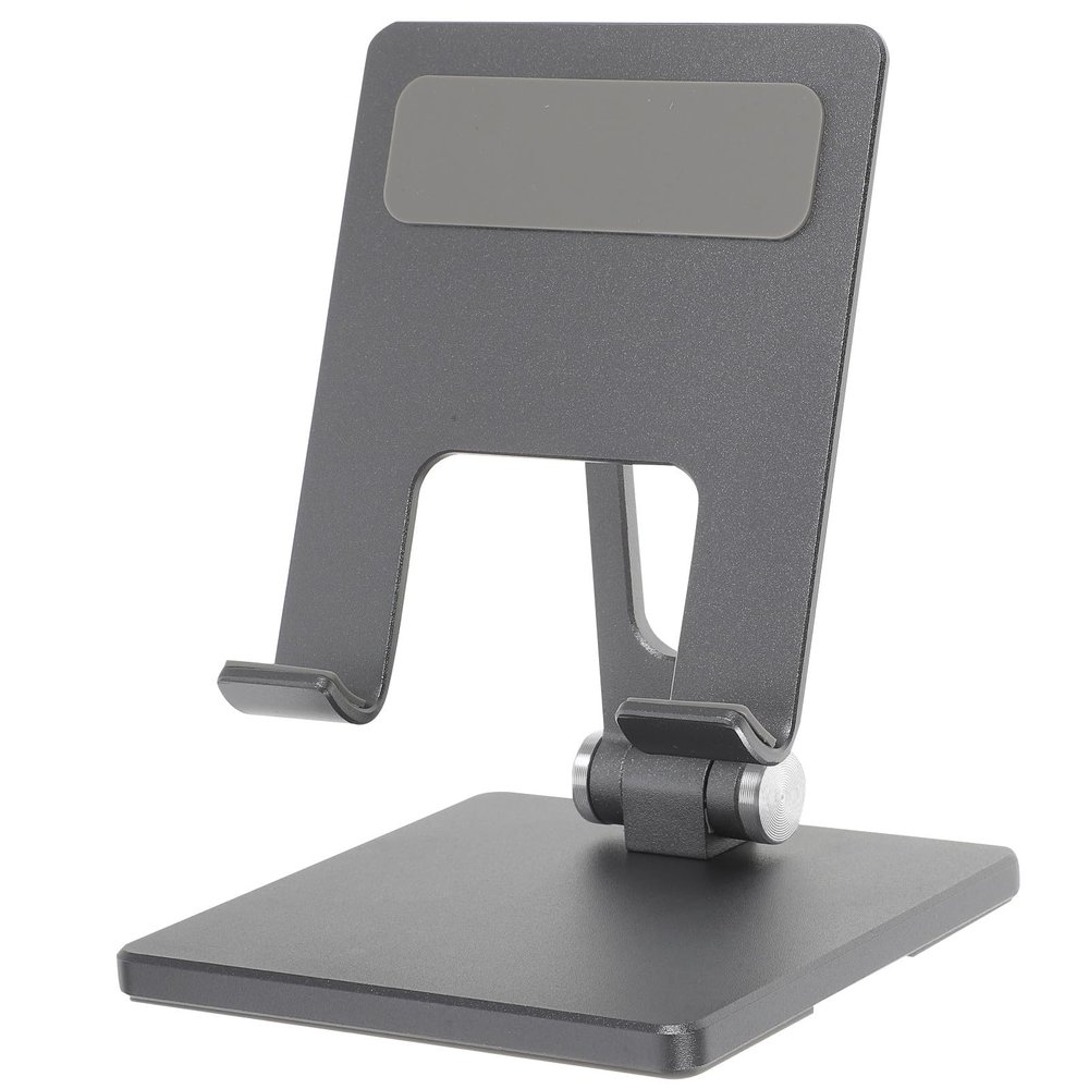 KOMBIUDA Adjustable Foldable Tablet Stand for Desk Universal Solid Tablet Holder Compatible with Ipad and Multi-Angle Rotating Desktop Bracket for Home and Office Use Space Gray Medium Size