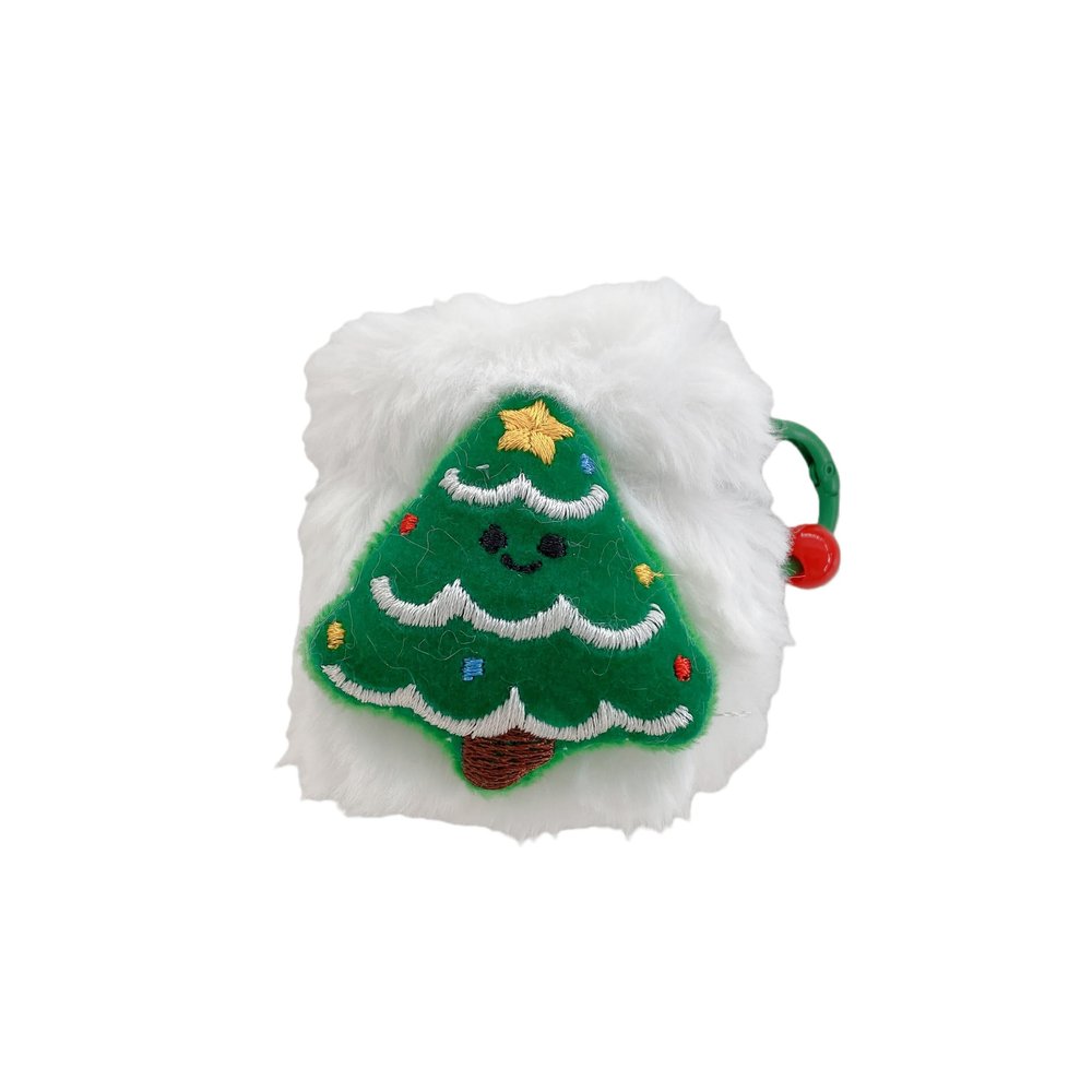 HJXFlying for Airpods Pro 2 Case Plush Cute Kawaii Funny Soft Fluffy Furry Design for Women Girls Kids Winter Warm Full Drop Protection Shockproof Cover with Keychain - Christmas Tree02