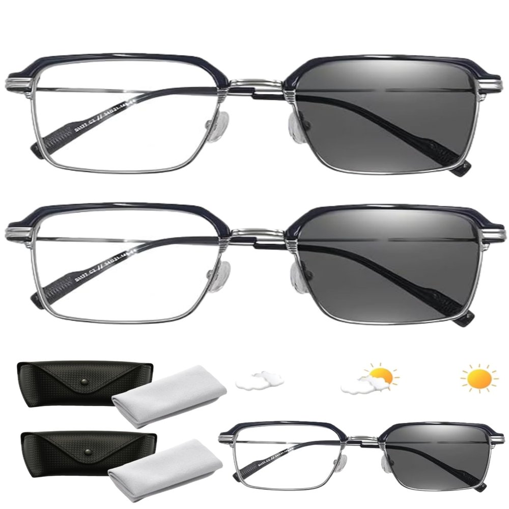 Frameless Smart Zoom Reading Glasses,Precision Vision Aid Tool Adjustable Focus Assist Glasses (Silver*2, +100)