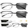 Frameless Smart Zoom Reading Glasses,Precision Vision Aid Tool Adjustable Focus Assist Glasses (Silver*2, +100) view 1
