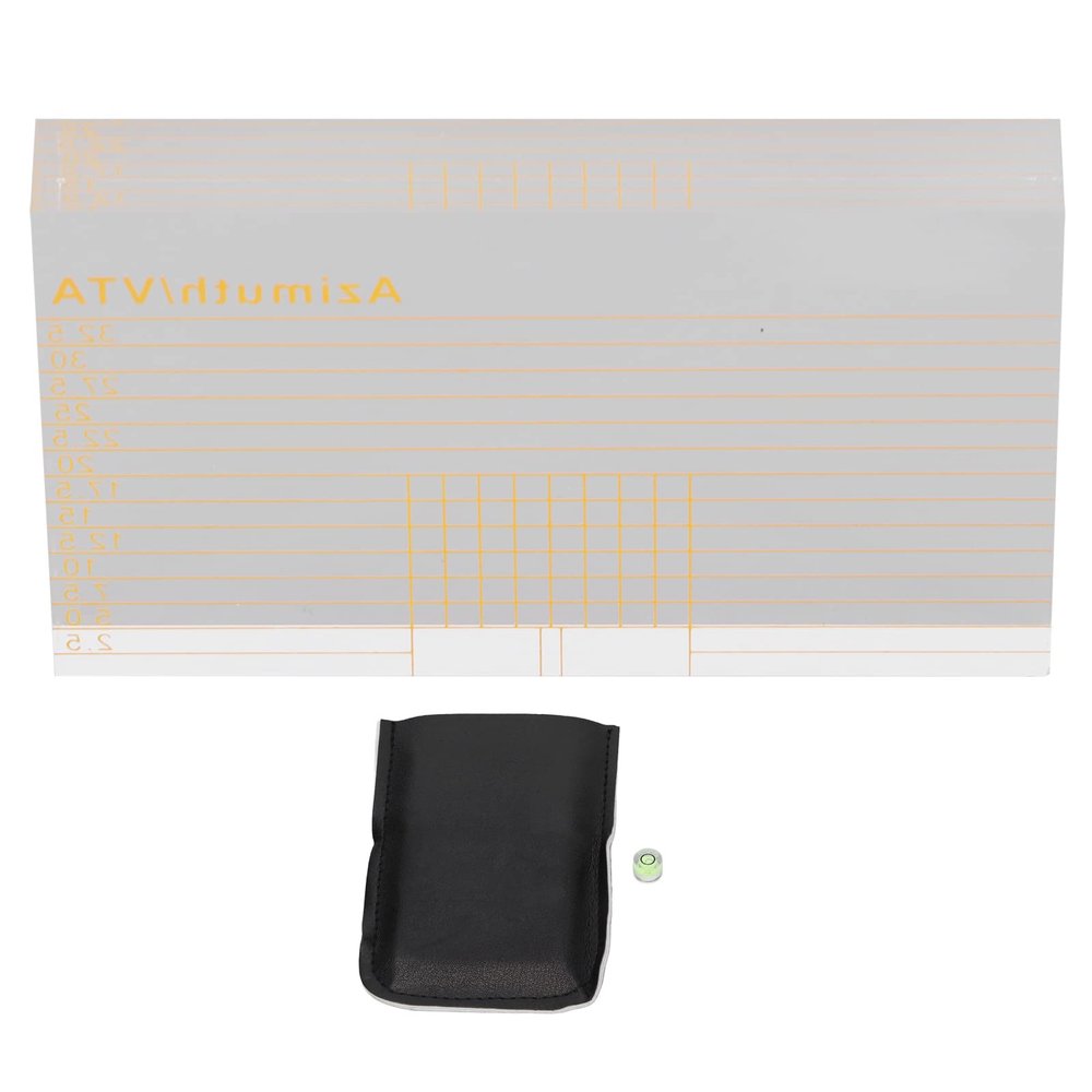 VTA Azimuth Alignment Ruler, Cartridge Azimuth Ruler for Record Players, High Precision Acrylic Measuring Tool with Level and PU Leather Bag, LP Tonearm Ruler for Accurate So