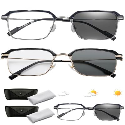 Frameless Smart Zoom Reading Glasses,Precision Vision Aid Tool Adjustable Focus Assist Glasses (Gold+Silver, +250)
