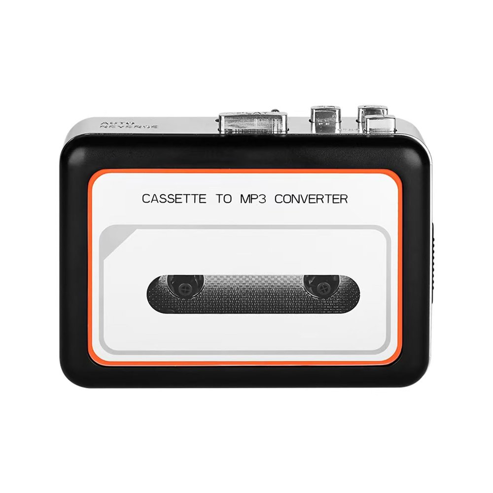 ciciglow Protable Cassette Player, Cassette to MP3 Converter with Dual Speaker, Earphone Jack, USB2.0 Port, Stereo Audio Tape to Digital Converter (Black)