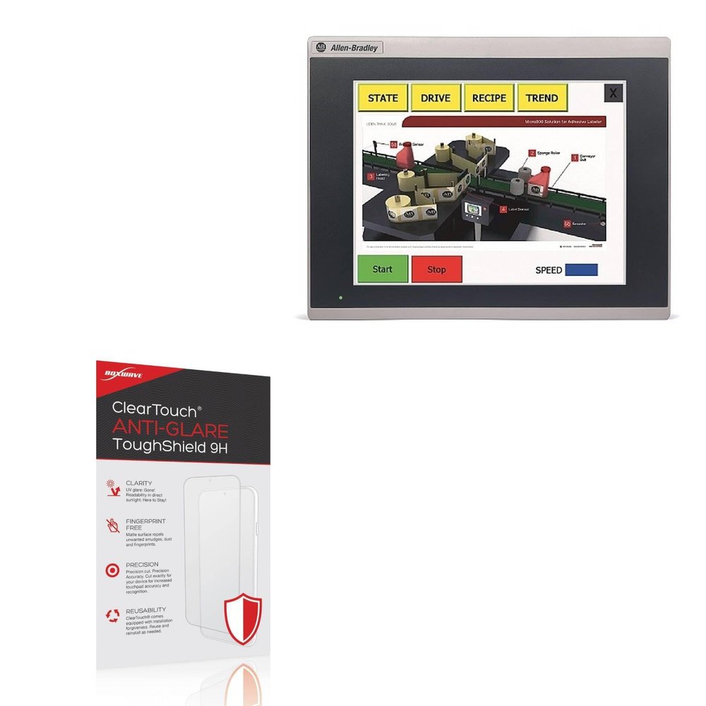 BoxWave Screen Protector Compatible With Allen Bradley 2711R PanelView 800 (10 in) - ClearTouch Anti-Glare ToughShield 9H (2-Pack), Anti-Glare 9H Tough Flexible Film Screen Protector