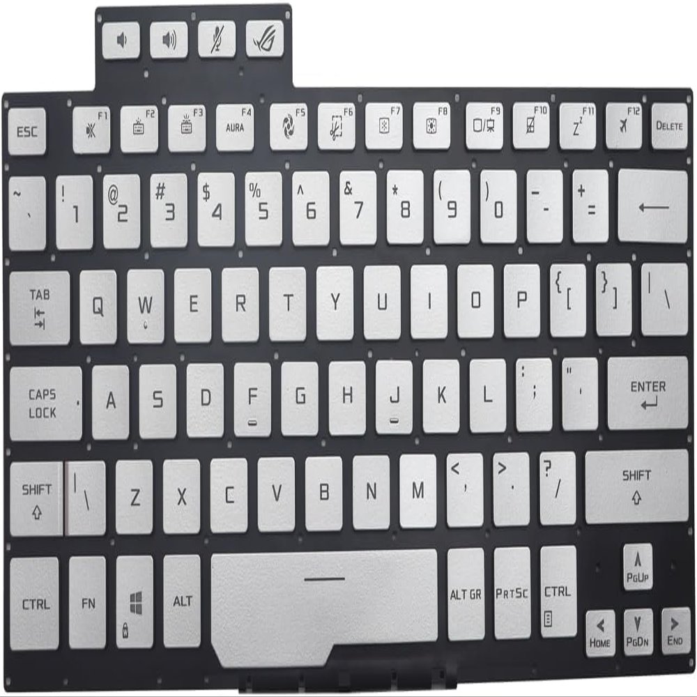 100% New Nuevo Replacement Keyboard for Asus ROG Zephyrus G14 GA401 GA401U GA401IV GA401M GA401QH GA401QM Backlit USsilver-Plated