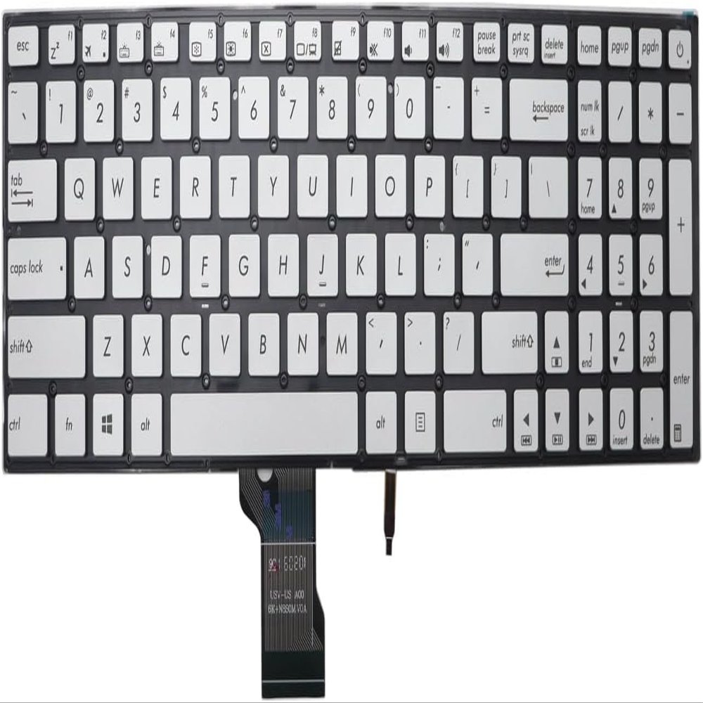 100% New Replacement Keyboard for Asus ZenBook Pro UX501 UX501J UX501JW UX501V UX501VW N541 Q501 Q501L Q501LA Q501LA-BBI5T03 N541L N541LA G501J G501JW G501JW 501VW.Backlit US Silver