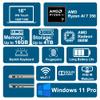 Lenovo Yoga 7 2-in-1 Laptop 16" WUXGA IPS Touch (Glossy Anti-fingerprint) AMD 8-core Ryzen AI 7 350 (Up to 50 AI TOPS) 16GB RAM 2TB SSD For Creator Business Professional Win11Pro ICP Hub w/Copilot+ AI view 3