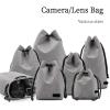 Camera Bag Backpack Lens Bag Drawstring Pouch Fleece Waterproof Camera Bag Protect Compatible for Nikon, Compatible for Canon(Black Strap M H009) view 2