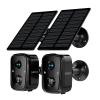 SANSCO Wireless Solar Security Wireless Camera, 4MP WiFi Camera Outdoor with Color Night Vision, PIR Human Detection, 2-Way Talk, Support 2.4GHz&5.8GHz, 2 Pack view 1