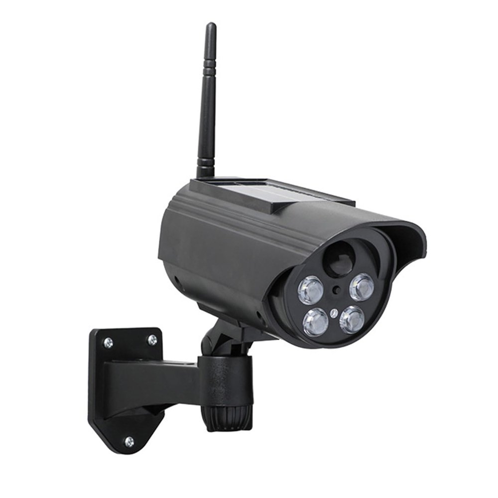 Aqfds Nawwgy Solar Powered Fake Security Camera Outdoor Surveillances Device ABS Weatherproof for Home Business Garden Garage Black ABS