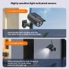 Aqfds Nawwgy Solar Powered Fake Security Camera Outdoor Surveillances Device ABS Weatherproof for Home Business Garden Garage Black ABS view 2