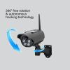 Aqfds Nawwgy Solar Powered Fake Security Camera Outdoor Surveillances Device ABS Weatherproof for Home Business Garden Garage Black ABS view 3