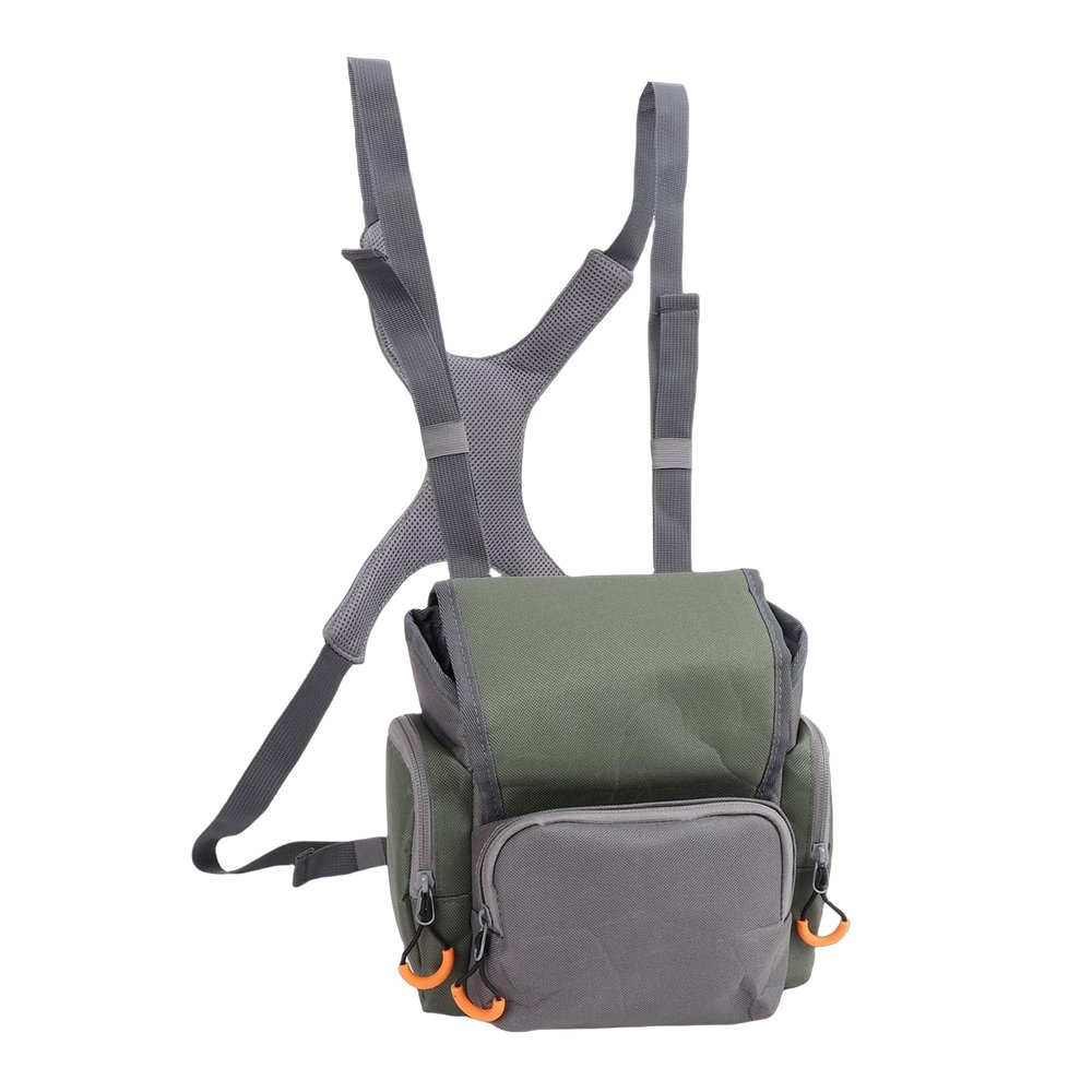 SUNGOOYUE Outdoor Chest Bag, Binocular Harness Chest Pack Adjustable Binocular Pouch, 500D Nylon Lightweight Rig with Rain Cover for Hiking Outdoor Activities