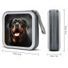 VstaDank Cool Rottweiler Dog Art CD Case Holder 40 Capacity Hard Plastic DVD Case Portable Zipper Disc Storage Organizer Large Storage EVA Protective Blu-ray Wallet for Home Games Disc view 2