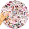 100PCS Coffee Lover Pink Sticker Pack, Waterproof Vinyl Decals for Water Bottles, Laptops, Journals, Cute Coffee Time Themed Decorative Stickers for Scrapbooking, Party Favors view 2