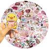 100PCS Coffee Lover Pink Sticker Pack, Waterproof Vinyl Decals for Water Bottles, Laptops, Journals, Cute Coffee Time Themed Decorative Stickers for Scrapbooking, Party Favors view 4