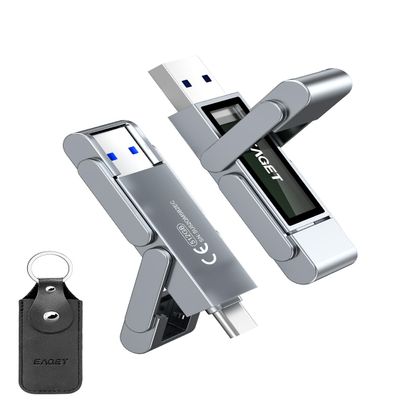 EAGET 512GB USB Flash Drive, USB-C Dual-Port Solid State Drive with USB 3.2, 560MB/s High-Speed Thumb Drive for iPhone 15/16/17 Pro, Android, Mac, PC, PS5  Durable Metal Body & Portable SSD