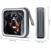 VstaDank Cool Rottweiler Dog Art CD Case Holder 40 Capacity Hard Plastic DVD Case Portable Zipper Disc Storage Organizer Large Storage EVA Protective Blu-ray Wallet for Home Games Disc view 2