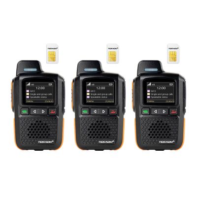 TIDRADIO TD-M13 Global Rapid Walkie Talkies Unlimited Range 4G LTE PoC(Push-to-Talk Over Cellular) Radios Nationwide PTT Long Range Two Way Radio for Family,Company,Logistics with SIM Card (3Pack)