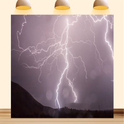 10X5ft Fabric Lightning Storm Backdrop Monsoon Dark Cloudy Rain Dark Clouds Background Thunderstorm Party Decorations Halloween Photo Studio Props