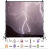 10X5ft Fabric Lightning Storm Backdrop Monsoon Dark Cloudy Rain Dark Clouds Background Thunderstorm Party Decorations Halloween Photo Studio Props view 2