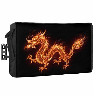 Dragons Outdoor TV Cover 48"-50" Waterproof & Weatherproof TV Cover for Outside Modern Abstract 600D Thick TVs Enclosure Funny Minimalist Artwork Flat Television Display Screen Protector with Pocket