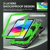 Cantis Case for iPad (A16) 11th/ 10th Generation 11/10.9 Inch 2025/2022, Shockproof Case for iPad 11 with Screen Protector/Rotating Stand/Adjustable Shoulder Strap/Pen Holder, Black+Green view 3