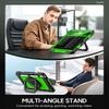 Cantis Case for iPad (A16) 11th/ 10th Generation 11/10.9 Inch 2025/2022, Shockproof Case for iPad 11 with Screen Protector/Rotating Stand/Adjustable Shoulder Strap/Pen Holder, Black+Green view 4