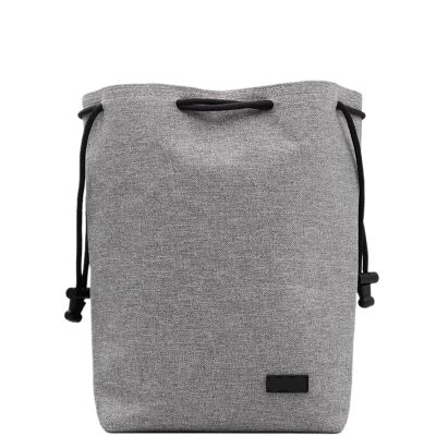 Camera Bag Backpack Lens Bag Drawstring Pouch Fleece Waterproof Camera Bag Protect Compatible for Nikon, Compatible for Canon(Square Grey L H008)