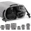 Camera Bag Backpack Lens Bag Drawstring Pouch Fleece Waterproof Camera Bag Protect Compatible for Nikon, Compatible for Canon(Square Grey L H008) view 3