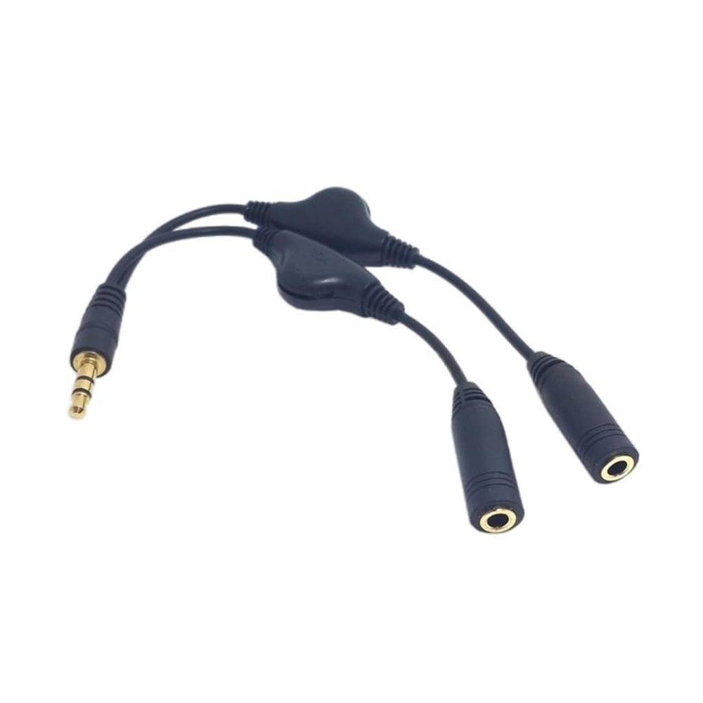 3.5mm Headphone Y Splitter Headset Adapters 2 Female to 1 Male Cable Headset Cable Headphone Splitter for Pc