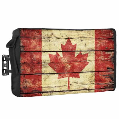Canada Outdoor TV Cover 48"-50" Waterproof & Weatherproof TV Cover for Outside Red Maple Leaf Flag 600D Thick TVs Enclosure Farmhouse Shabby Wooden Grain Flat Television Display Screen Protector