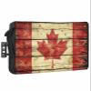 Canada Outdoor TV Cover 48"-50" Waterproof & Weatherproof TV Cover for Outside Red Maple Leaf Flag 600D Thick TVs Enclosure Farmhouse Shabby Wooden Grain Flat Television Display Screen Protector view 1