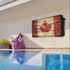 Canada Outdoor TV Cover 48"-50" Waterproof & Weatherproof TV Cover for Outside Red Maple Leaf Flag 600D Thick TVs Enclosure Farmhouse Shabby Wooden Grain Flat Television Display Screen Protector view 3