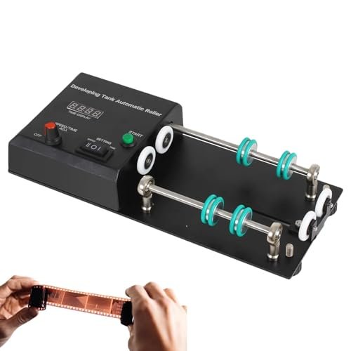 Wlikoci Automatic Film Processor - Darkroom Developing Machine with Adjustable Speed 20-280RPM, 1-30 Minute Timer, Extension Rod & 4 Preset Programs