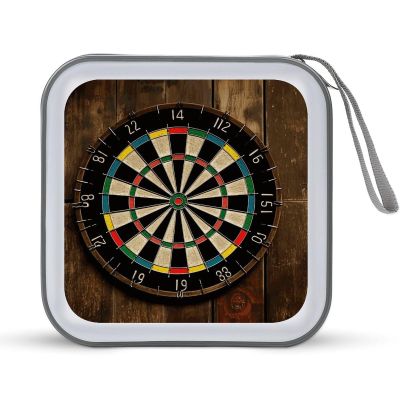 VstaDank Dart Board CD Case Holder 40 Capacity Hard Plastic DVD Case Portable Zipper Disc Storage Organizer Large Storage EVA Protective Blu-ray Wallet for Home Games Disc