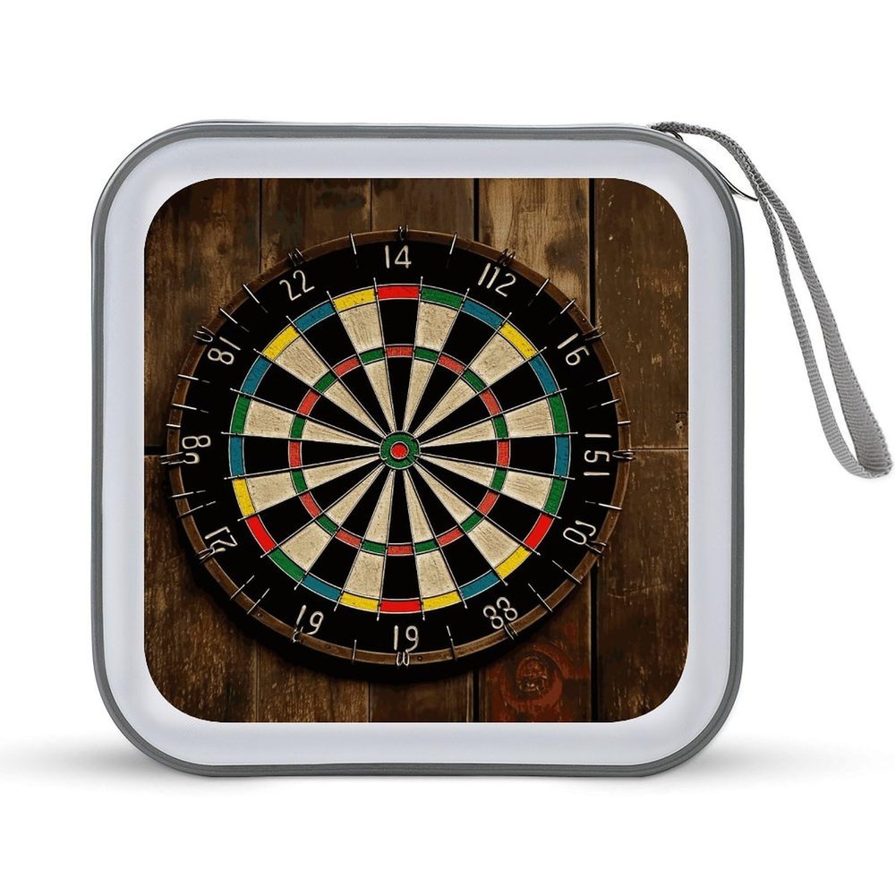 VstaDank Dart Board CD Case Holder 40 Capacity Hard Plastic DVD Case Portable Zipper Disc Storage Organizer Large Storage EVA Protective Blu-ray Wallet for Home Games Disc