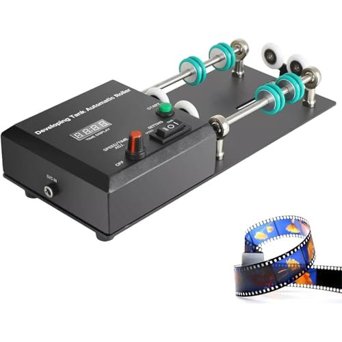 Wlikoci Electric Film Processor Machine, Universals Film Processing Kit with Extension Rod, 1-30min Timer, Adjustable Speed 20-280RPM