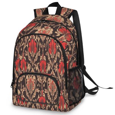 BICUUZHI Vintage Floral Boho Flowers Laptop Backpack for Women Men 18.3 Inch Large Computer Waterproof Weekender Overnight Bag for Work Travel