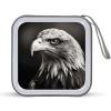 VstaDank Eagle Black And White CD Case Holder 40 Capacity Hard Plastic DVD Case Portable Zipper Disc Storage Organizer Large Storage EVA Protective Blu-ray Wallet for Home Games Disc view 1