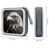 VstaDank Eagle Black And White CD Case Holder 40 Capacity Hard Plastic DVD Case Portable Zipper Disc Storage Organizer Large Storage EVA Protective Blu-ray Wallet for Home Games Disc view 2